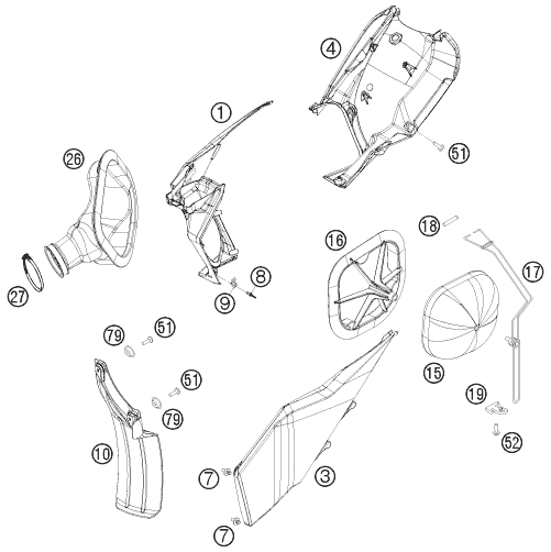 Sprängskiss: Air Filter – KTM 530 XC-W 2010