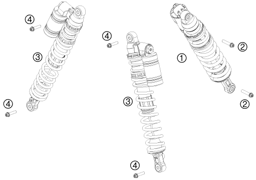 Sprängskiss: Shock Absorber – KTM 450 SX ATV 2010