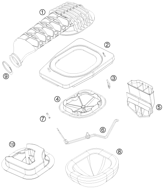 Sprängskiss: Air Filter – KTM 525 XC ATV 2010