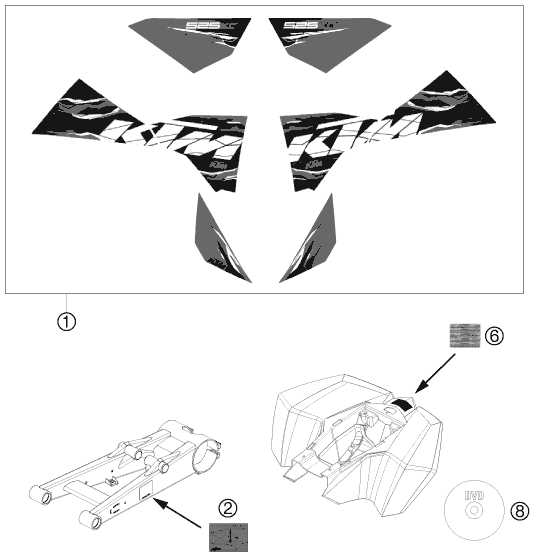 Sprängskiss: Decal – KTM 525 XC ATV 2010