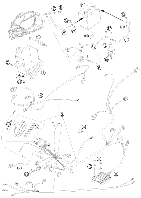 Sprängskiss: Wiring Harness – KTM 525 XC ATV 2010