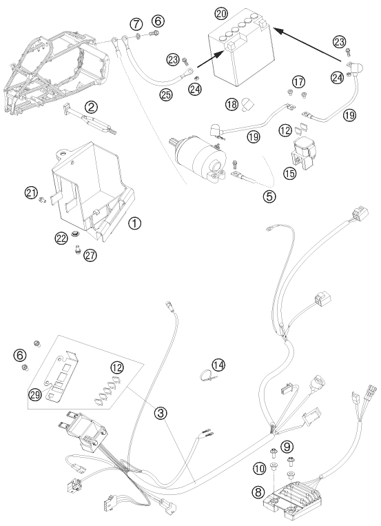 Sprängskiss: Wiring Harness – KTM 450 SX ATV 2010
