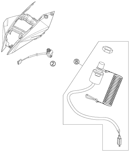 Sprängskiss: Instruments / Lock System – KTM 450 SX ATV 2010