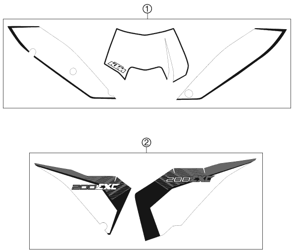 Sprängskiss: Decal – KTM 200 EXC 2011