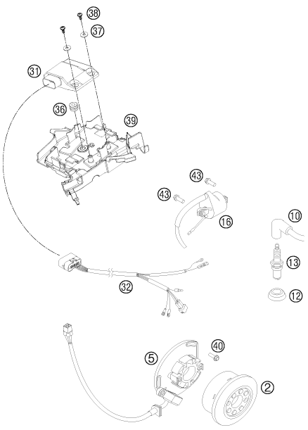 Sprängskiss: Ignition System – KTM 150 XC 2011