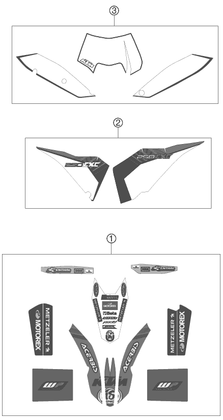 Sprängskiss: Decal – KTM 250 EXC FACTORY EDIT. 2011