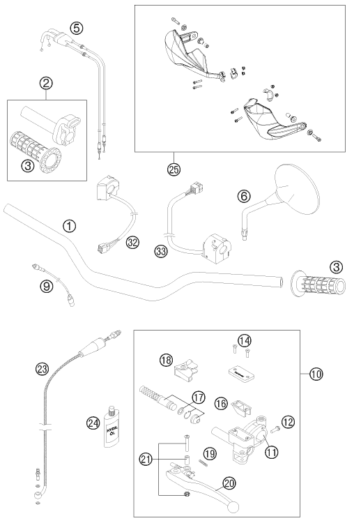 Sprängskiss: Handlebar, Controls – KTM 990 ADVENTURE DAKAR EDITION 11