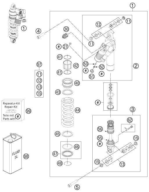 Sprängskiss: Shock Absorber – KTM 990 ADVENTURE R CKD 2012
