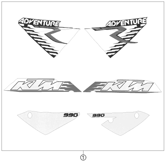Sprängskiss: Decal – KTM 990 ADVENTURE R CKD 2012