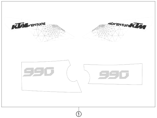 Sprängskiss: Decal – KTM 990 ADVENTURE WHITE ABS 11