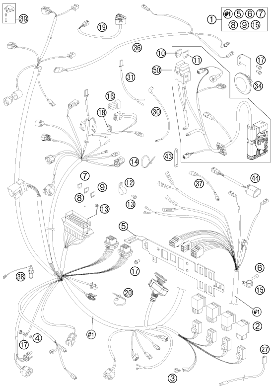 Sprängskiss: Wiring Harness – KTM 990 ADVENTURE R CKD 2012