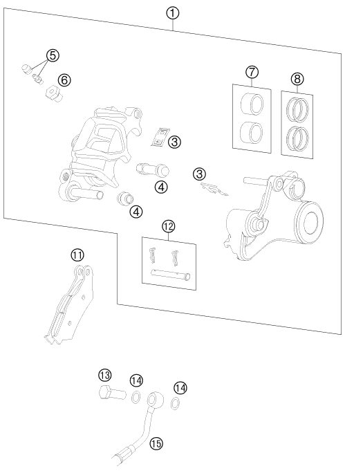 Sprängskiss: Rear Brake Caliper – KTM 990 ADVENTURE WHITE ABS CKD