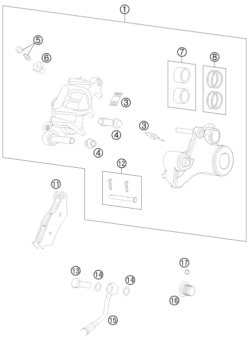 Sprängskiss: Rear Brake Caliper – KTM 990 ADVENTURE R CKD 2012