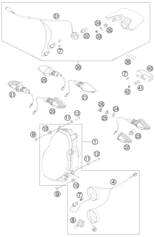 Sprängskiss: Lighting System – KTM 990 ADVENTURE R 2011