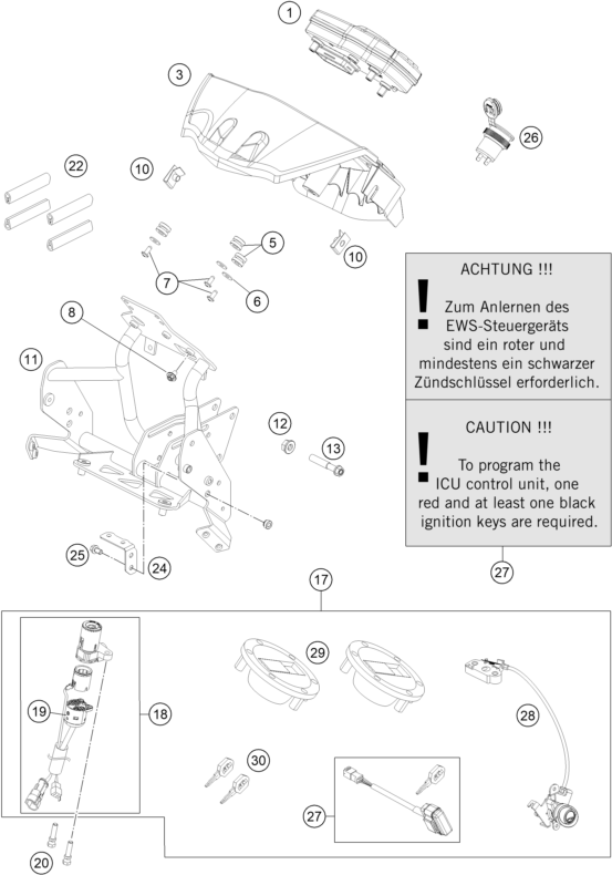 Sprängskiss: Instruments / Lock System – KTM 990 ADVENTURE DAKAR EDITION 11
