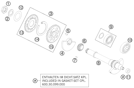 Sprängskiss: Balancer Shaft – KTM 990 ADV. LIM.EDIT. WH. ABS 11