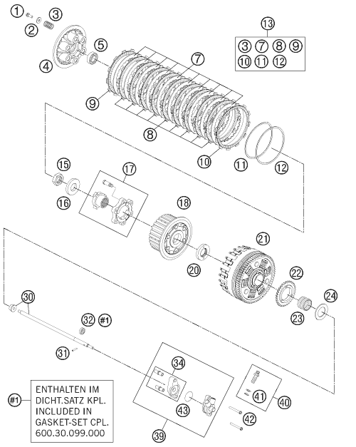 Sprängskiss: Clutch – KTM 990 ADV. LIM.EDIT. WH. ABS 11