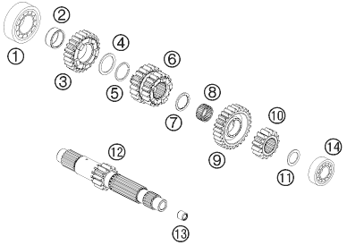 Sprängskiss: Transmission I - Main Shaft – KTM 990 ADV. LIM.EDIT. WH. ABS 11