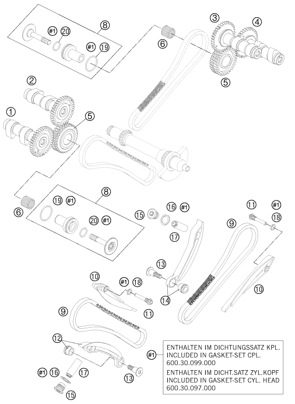 Sprängskiss: Timing Drive – KTM 990 ADV. LIM.EDIT. WH. ABS 11