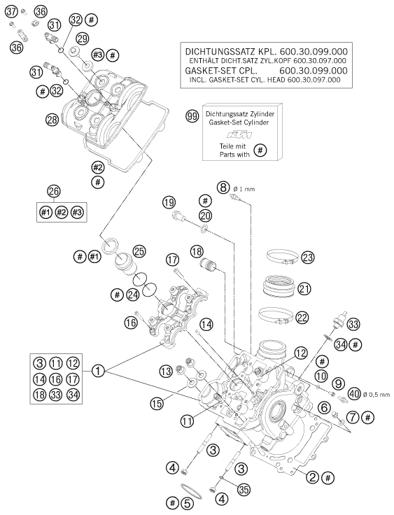 Sprängskiss: Cylinder Head Front – KTM 990 ADV. LIM.EDIT. WH. ABS 11