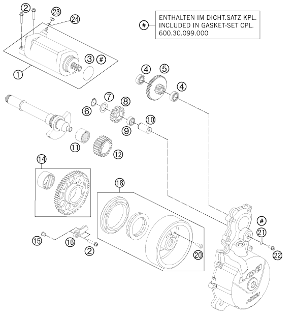 Sprängskiss: Electric Starter – KTM 990 ADV. LIM.EDIT. WH. ABS 11
