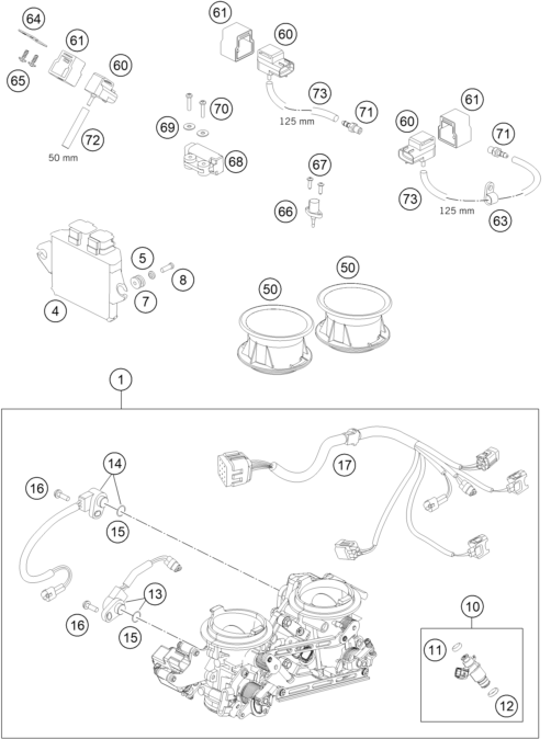 Sprängskiss: Throttle Body – KTM 990 ADV. LIM.EDIT. WH. ABS 11
