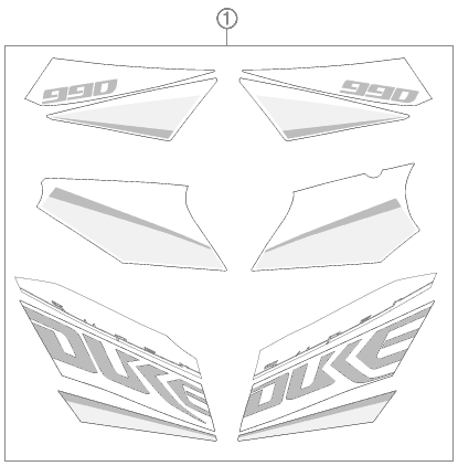 Sprängskiss: Decal – KTM 990 SUPER DUKE BLACK 2011