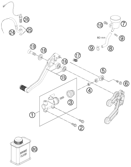 Sprängskiss: Rear Brake Control – KTM 990 SUPER DUKE BLACK 2011