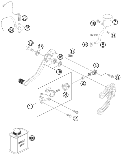 Sprängskiss: Rear Brake Control – KTM 990 SUPER DUKE R 2011