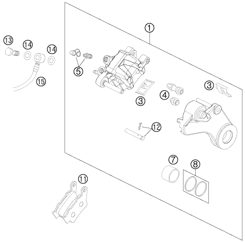 Sprängskiss: Rear Brake Caliper – KTM 990 SUPER DUKE BLACK 2011