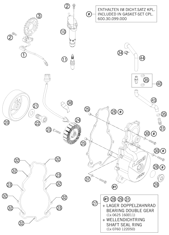 Sprängskiss: Ignition System – KTM 990 SUPER DUKE R 2011