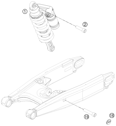 Sprängskiss: Shock Absorber – KTM 990 SUPERM. T BLACK ABS 2011