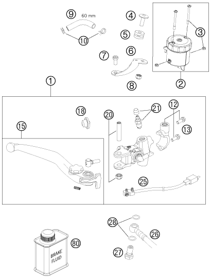 Sprängskiss: Front Brake Control – KTM 990 SUPERM. T BLACK ABS 2011
