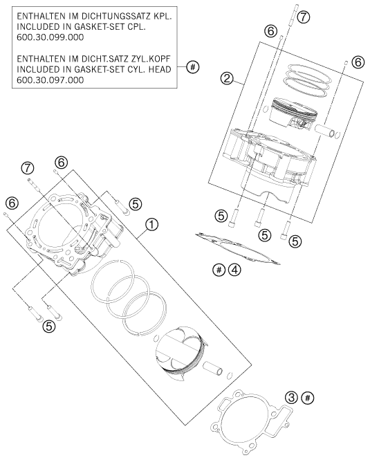Sprängskiss: Cylinder – KTM 990 SM-T LIM.EDIT.OR. ABS 2011