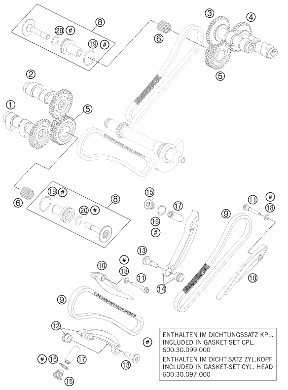 Sprängskiss: Timing Drive – KTM 990 SM-T LIM.EDIT.OR. ABS 2011