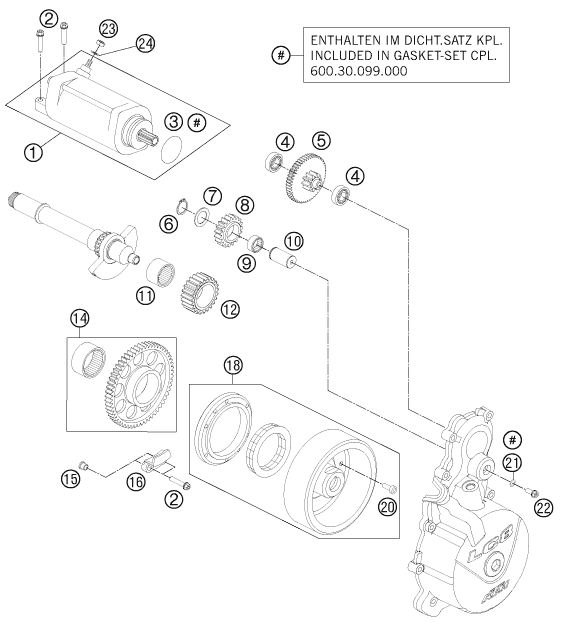 Sprängskiss: Electric Starter – KTM 990 SM-T LIM.EDIT.OR. ABS 2011