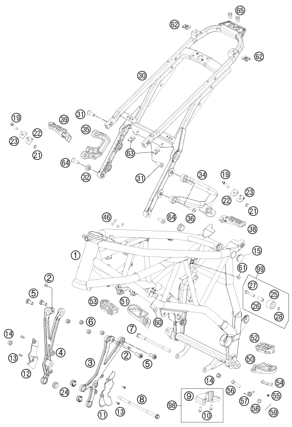 Sprängskiss: Frame – KTM 990 Supermoto R 2011