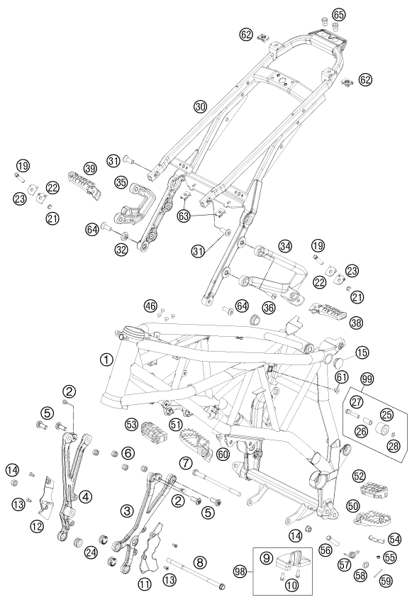 Sprängskiss: Frame – KTM 990 SUPERMOTO R 2011