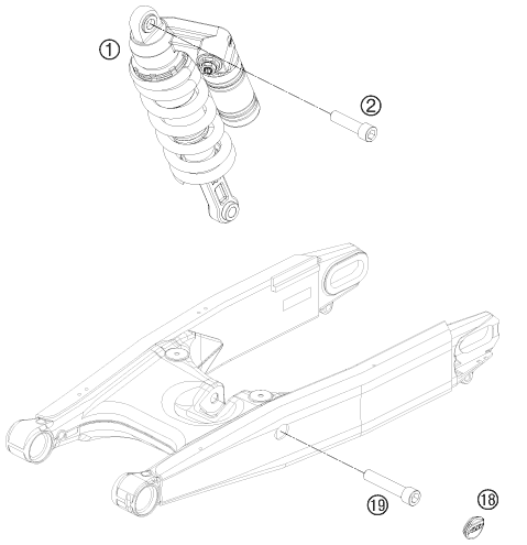 Sprängskiss: Shock Absorber – KTM 990 Supermoto R 2011