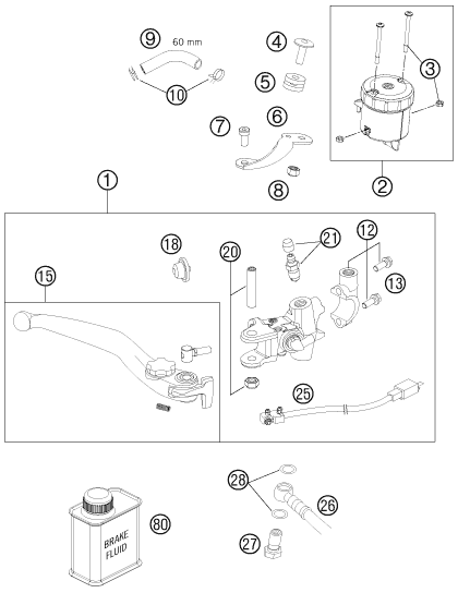 Sprängskiss: Front Brake Control – KTM 990 Supermoto R 2011