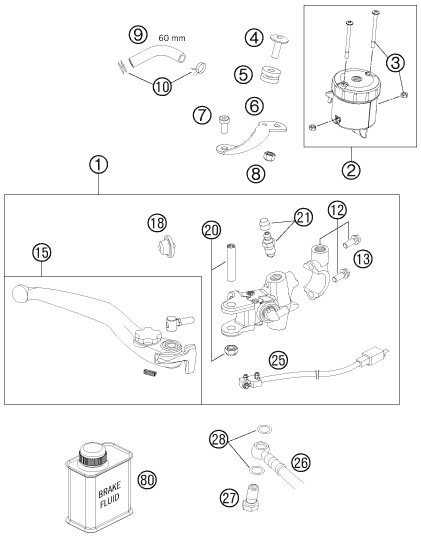 Sprängskiss: Front Brake Control – KTM 990 SUPERMOTO R 2011