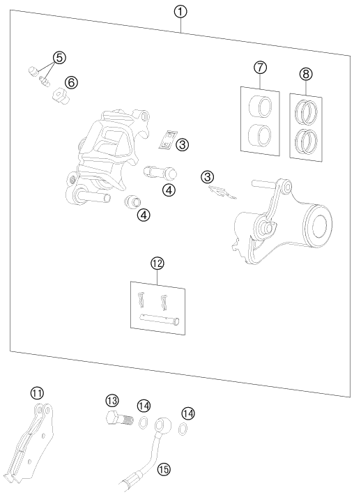 Sprängskiss: Rear Brake Caliper – KTM 990 Supermoto R 2011