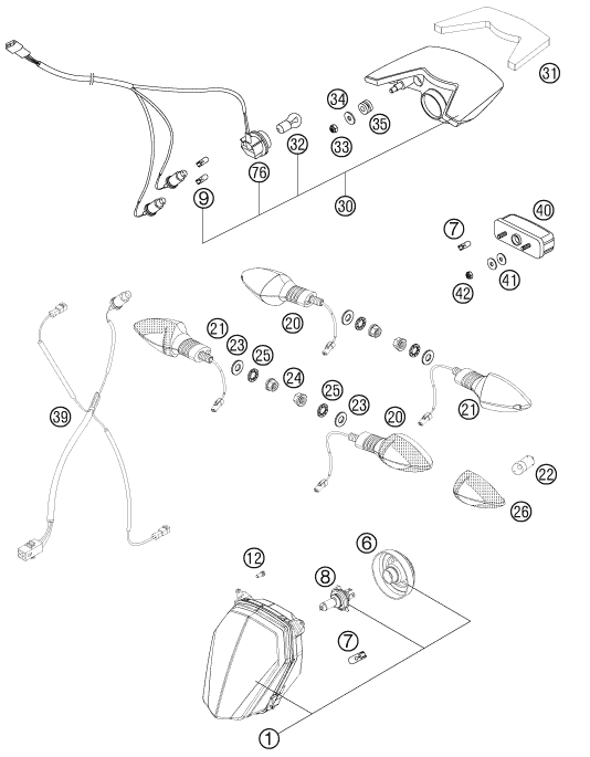 Sprängskiss: Lighting System – KTM 990 Supermoto R 2011
