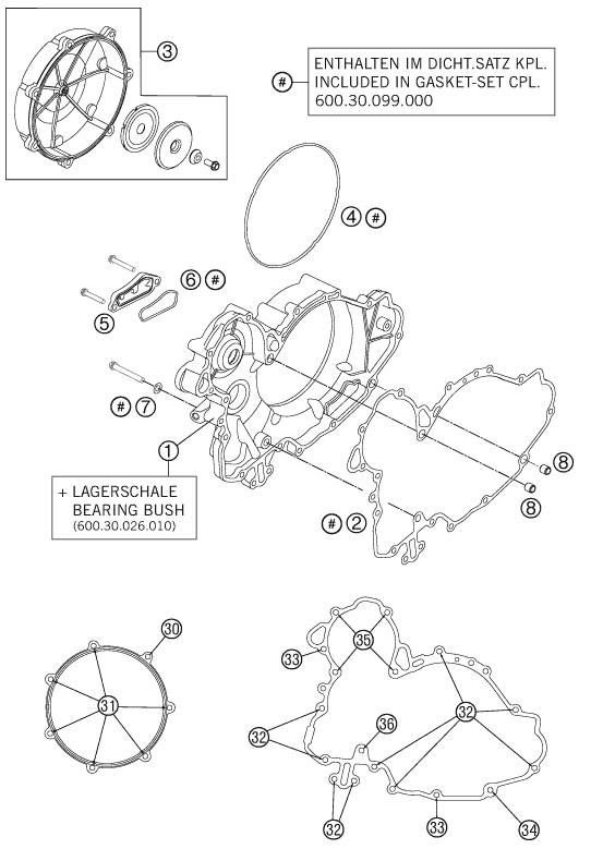 Sprängskiss: Clutch Cover – KTM 990 SUPERM. T BLACK ABS 2011