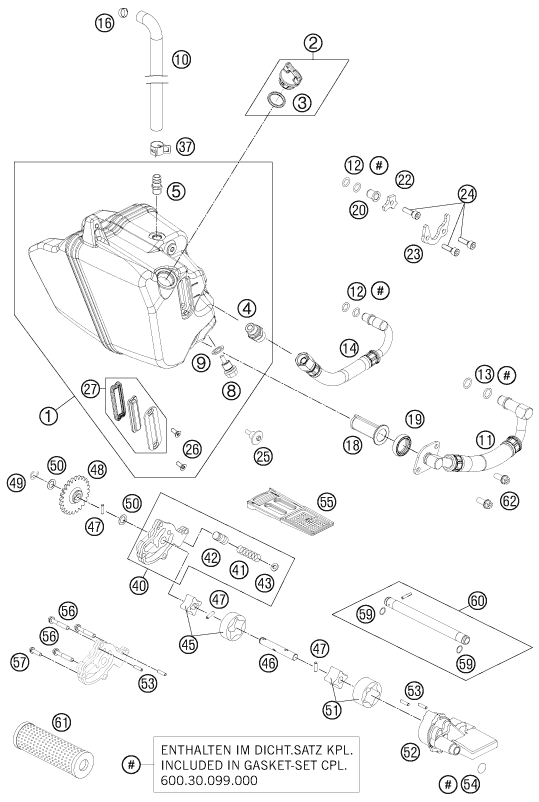Sprängskiss: Lubricating System – KTM 990 SUPERM. T BLACK ABS 2011