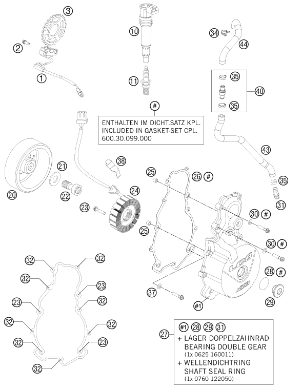 Sprängskiss: Ignition System – KTM 990 SUPERM. T BLACK ABS 2011