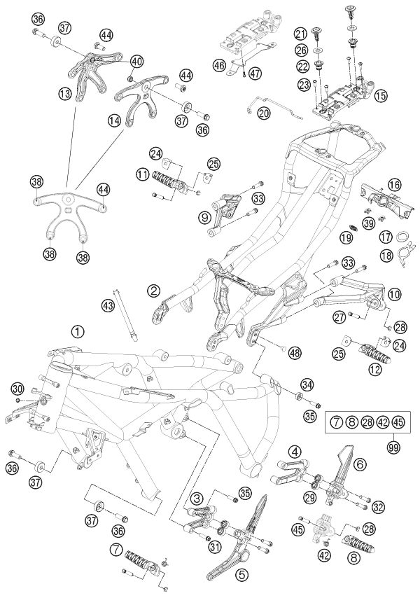 Sprängskiss: Frame – KTM 1190 RC8 R BLACK 2011