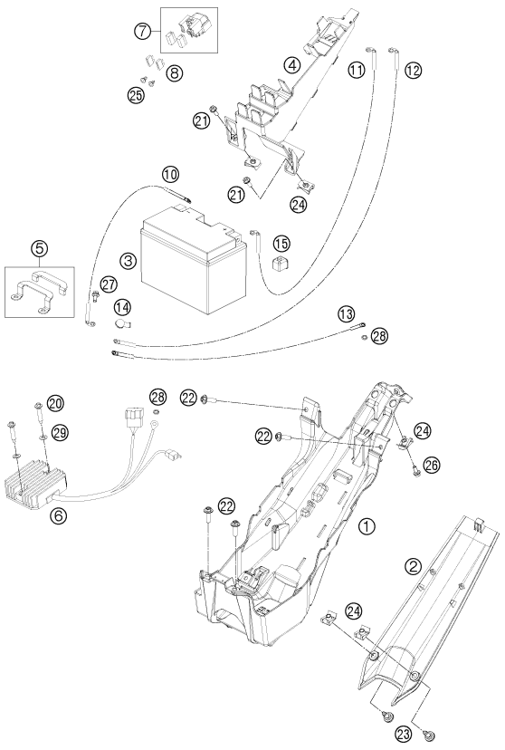 Sprängskiss: Battery – KTM 1190 RC8 R BLACK 2011