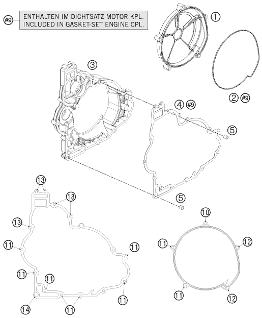 Sprängskiss: Clutch Cover – KTM 1190 RC8 R BLACK 2011