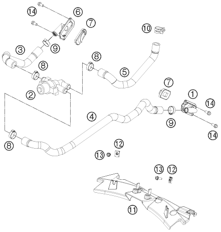 Sprängskiss: Secondary Air System Sas – KTM 1190 RC8 R BLACK 2011